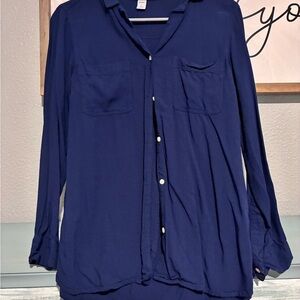 Old Navy Deep Blue Women's Button-Down Shirt